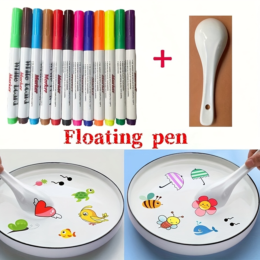 Illustration Marker Set - 魔法の水彩ペンセット、浮遊インク付き、ミックスカラーマーカー、絵画、様々な手作りに最適、楽しいギフト