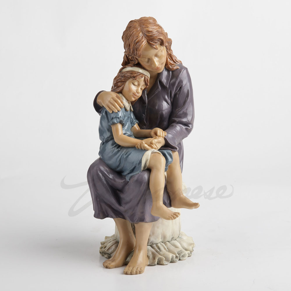 Art And Craft For Mother'S Day - 樹脂製母娘抱擁像 温かい家族像 ホームデスクトップ装飾アートクラフトオーナメント 母の日ギフト
