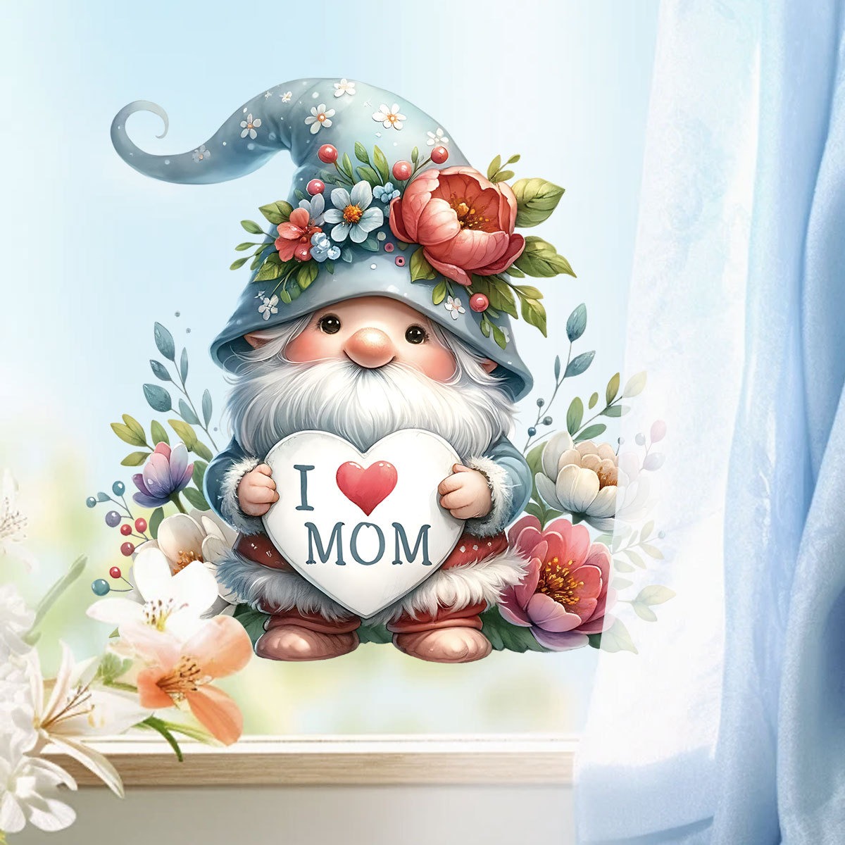 Art And Craft For Mother'S Day - 母の日ウォールステッカーかわいいノームラブバルーンデカール家の装飾粘着紙DIYアートクラフト