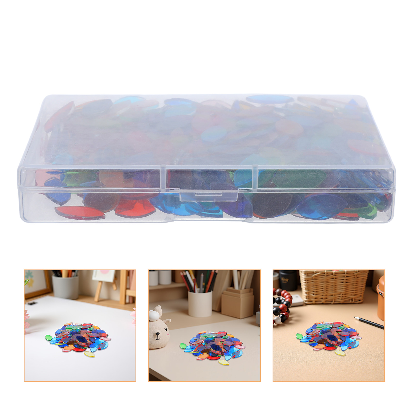 Art Craft Leaves - 443 個のリーフガラスモザイクタイル DIY クラフト用フラットカラー片材キッチンバスルームウォールアート装飾ガラスタイル家庭用