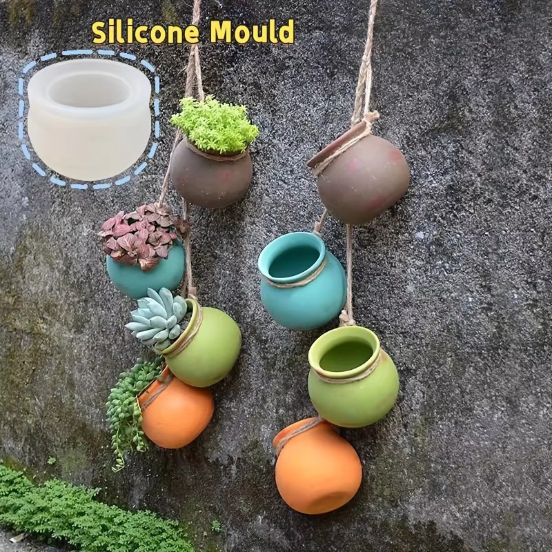 Art Craft Things - シリコンフラワーポット型、樹脂型、エポキシ型、香り付きキャンドル型、小型多肉植物用フラワーポット、壁掛けフラワーポット、ヴィンテージ陶器型、手作りDIY容器型、エポキシ樹脂製造用型