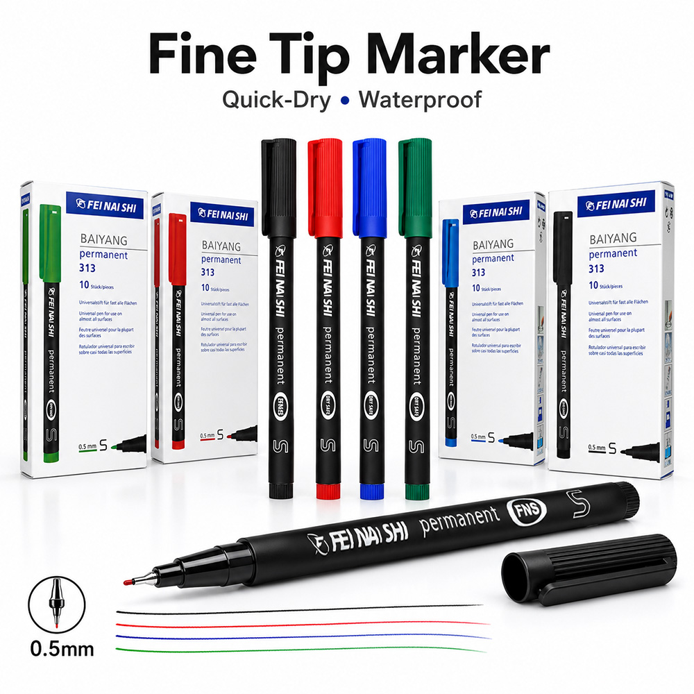 Illustration Marker Set - 4/12 個 0.5 ミリメートル細い先端永久マーカーペン防水速乾イラスト DIY 落書きマーキングオフィス学校工場ツール