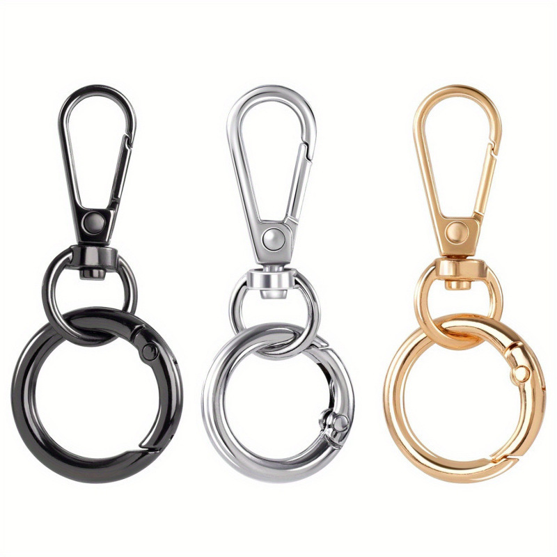 Art Craft Gifts - 3/6/15セット スイベルスナップフック ダブルオープンキーホルダークリップリング メタルロブスタークロウクラスプ ハードウェアクラフト ランヤード製作用