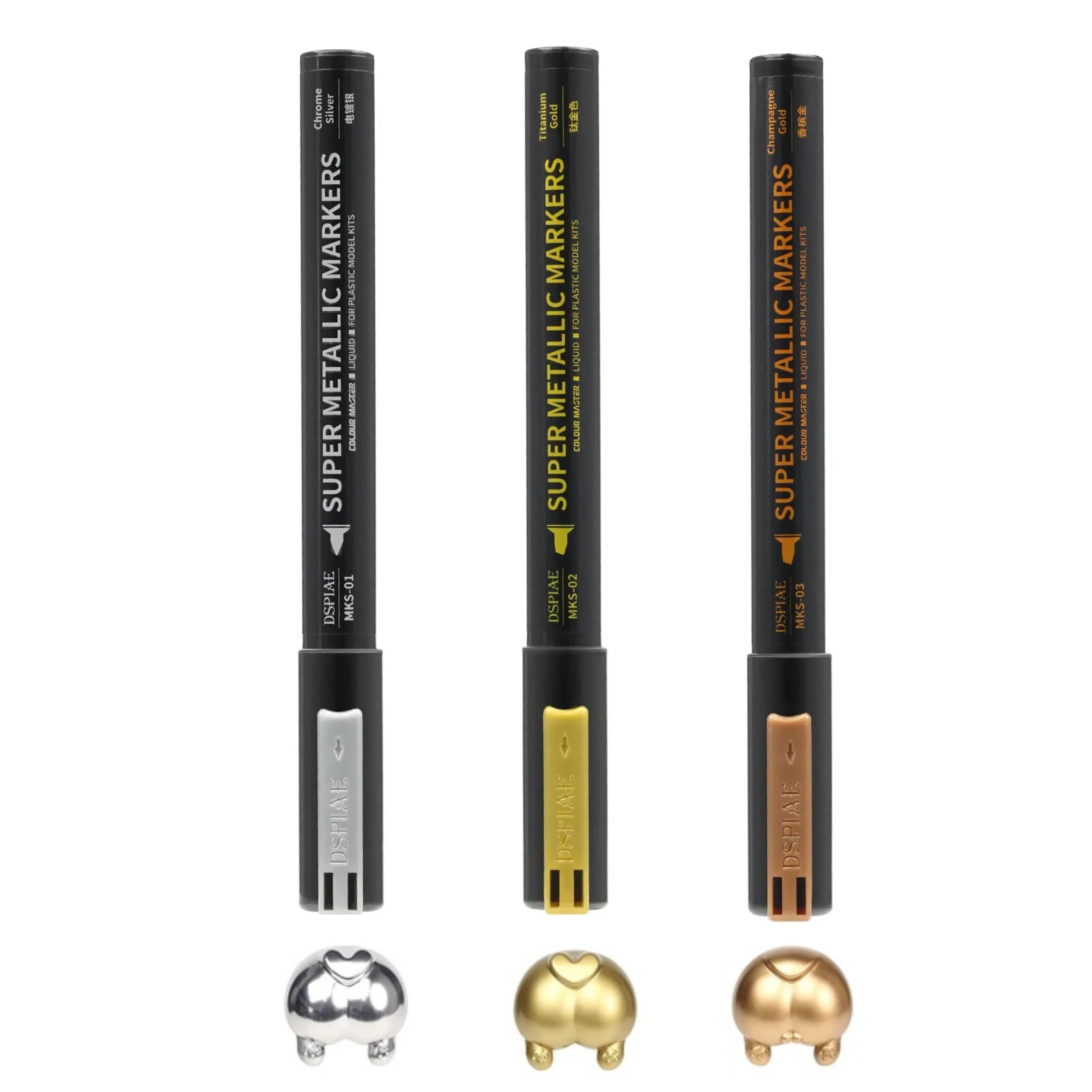 Illustration Marker Set - Dspiae-mksペイント用スーパーメタリックカラーマーカー、ミリタリーモデル用セット、diy、diy、diy、diy、diy、diy、diy、diy、diy、pen tip、0.5mm、2.0mm