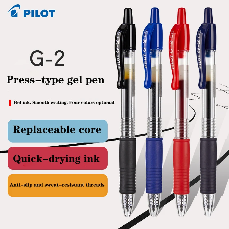 Pilot Pen G2 - パイロットジェルペンセット,12個,速乾性,筆記用,円滑な学校用,オフィス用,文房具BL-G2/0.38/0.5mm