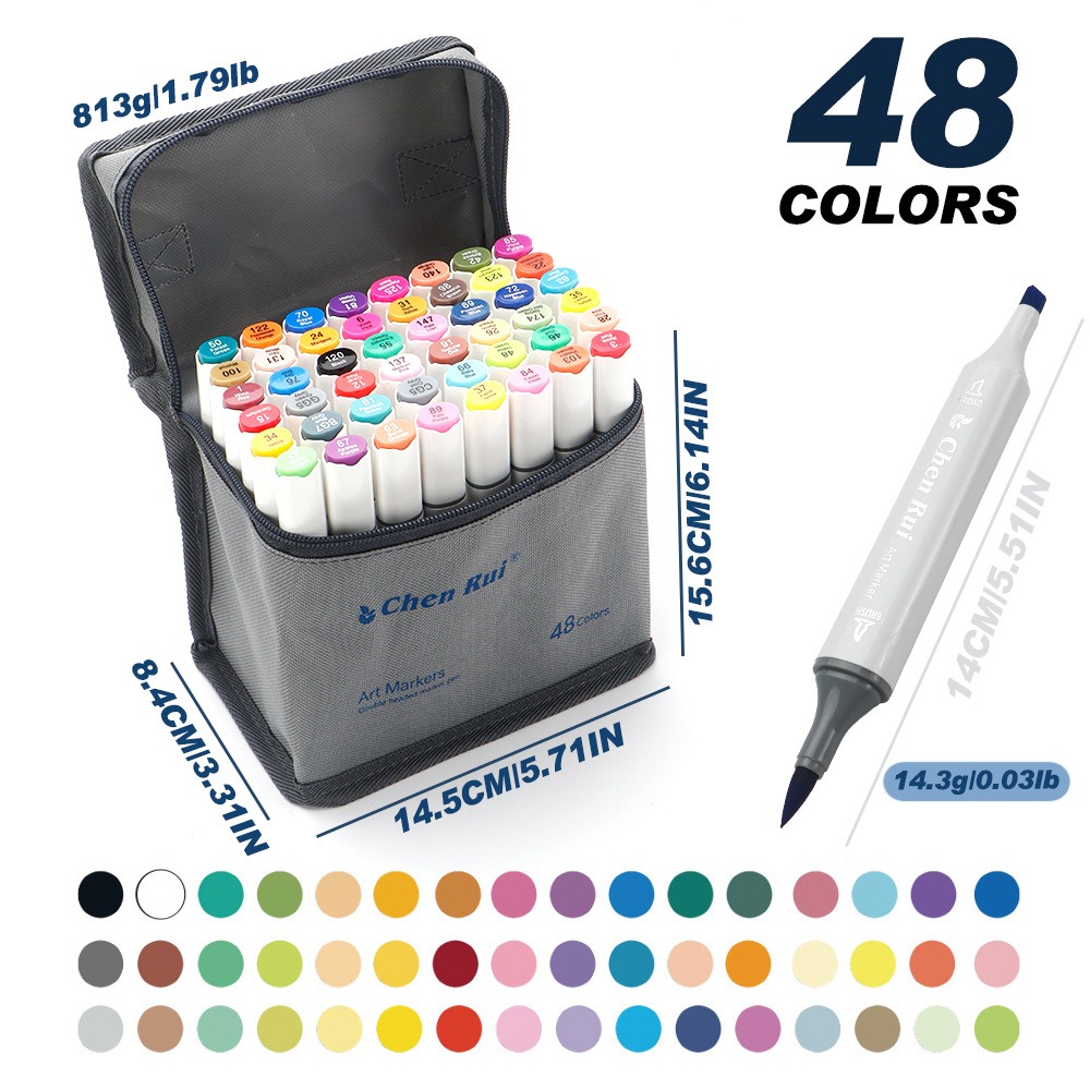 Alcohol Ink Set - 48/60 個ポータブルアルコールインクアルコールマーカーデュアルチップブラシチップアートマーカーセットチゼルチップ描画マーカー画材