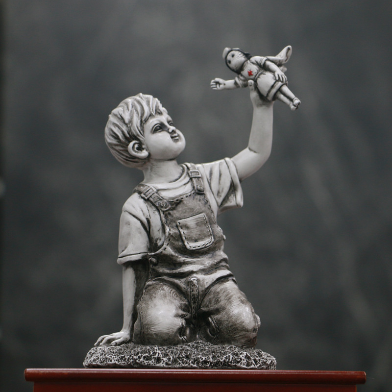 Art And Craft For Mother'S Day - バンクシー像アートクラフトトリビュートナースフィギュアバルーンガール彫刻オフィスリビングルーム寝室装飾母へのギフト