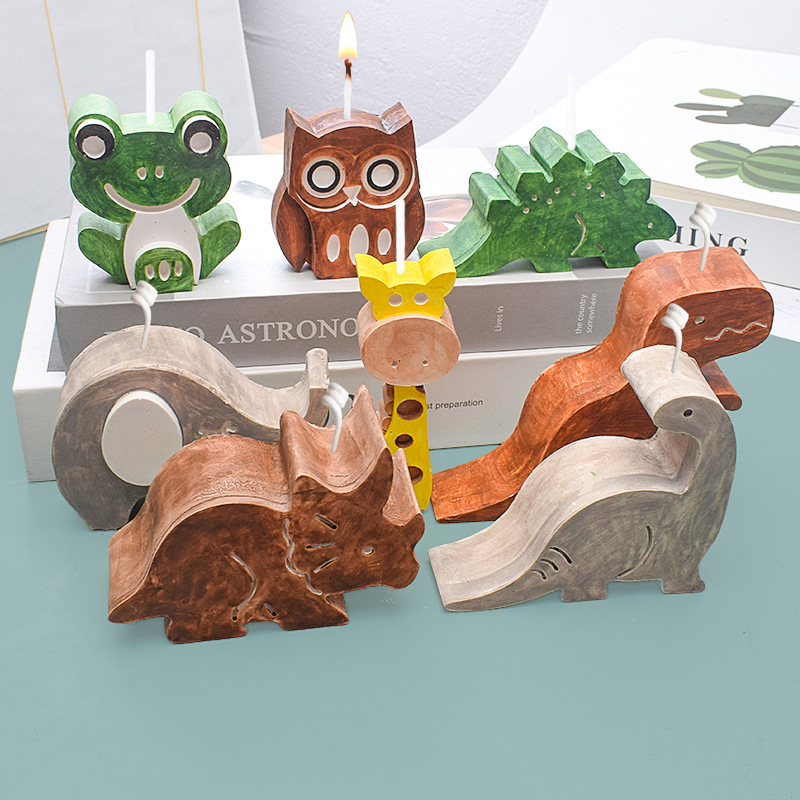 Art Craft Dinosaurs - 動物、恐竜クラフトアートキャンドルモールド石鹸作り用シリコンモールドシリコンモールド樹脂モールドDIYアロマセラピー装飾モールド