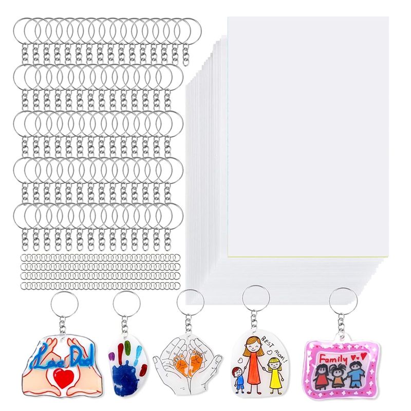Art And Craft For Mother'S Day - LIKE WISH シュリンクプラスチックアートシート、キーホルダー用DIYセット、ジュエリー作り - 母の日のためのクリエイティブな工芸品