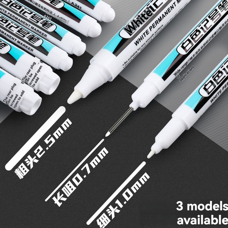 Illustration Marker Set - 1/10/20 個白永久マーカーペンセット 0.7/1.0/45 ミリメートルマーカーペイントペンインクプラスチック革ガラス石金属画材用