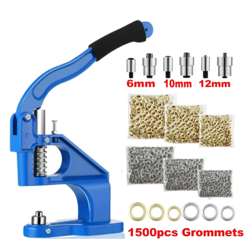 Art Craft Description - 手押しアイレットマシン,手縫い,3ダイ,6mm, 10mm, 12mm,1500個