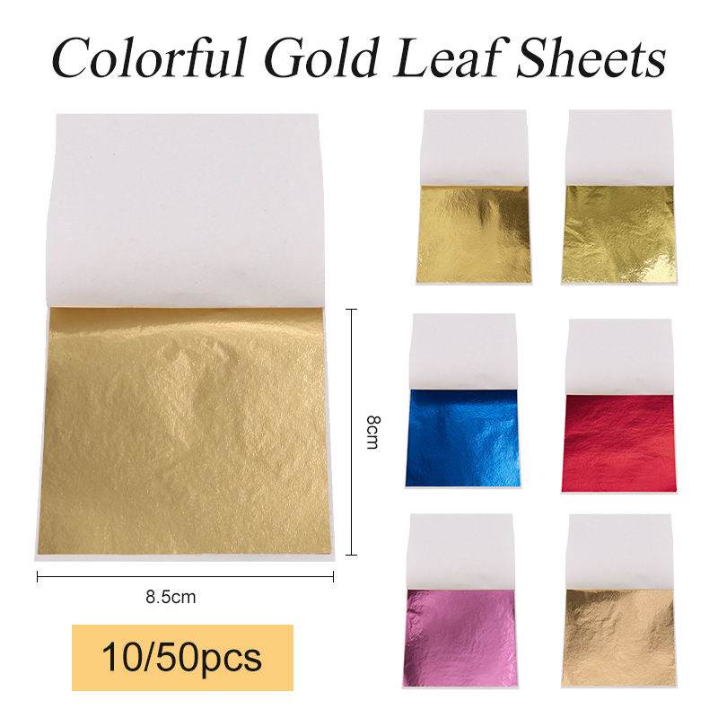 Art Craft Leaves - 8 × 8.5 センチメートル台湾模造金箔シート銅箔紙金メッキ DIY 美術工芸デザイン紙装飾