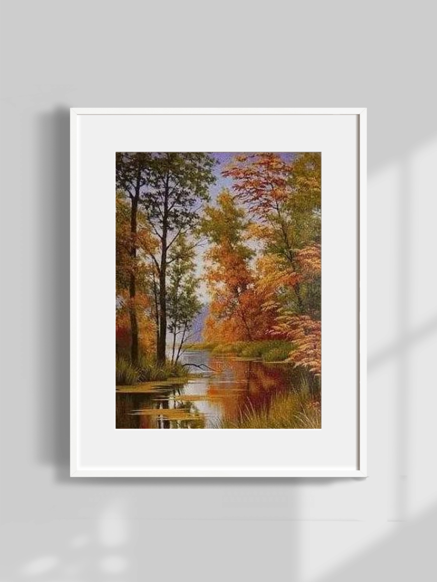 Art And Craft Autumn - 刺繍針仕事工芸品 16CT 18CT14CT 未印刷 DIY 高品質クロスステッチキット手作り芸術風景秋の川家の装飾