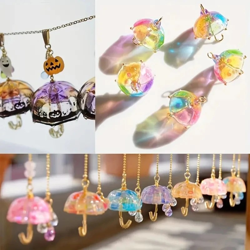 4個入りDIYクリスタルレジン可愛い傘ペンダントシリコンモー - Art Craft Model のレビューと価格