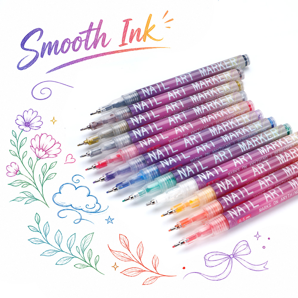 12本入り極細マーカーペンセット、耐久性のあるインク、DIY - Illustration Marker Set のレビューと価格