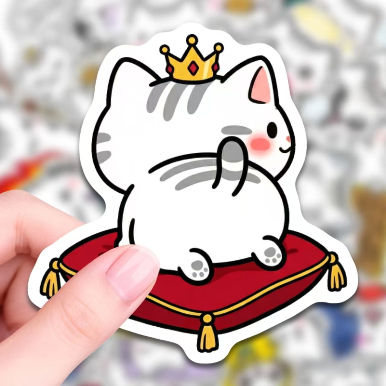 50枚のかわいい面白いラインアート猫ステッカー、インスタイル - Art Craft Cup のレビューと価格