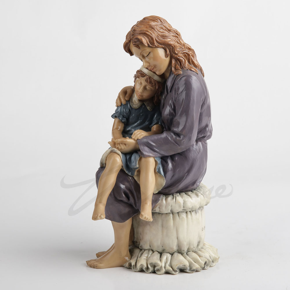 樹脂製母娘抱擁像 温かい家族像 ホームデスクトップ装飾アート - Art And Craft For Mother'S Day のレビューと価格
