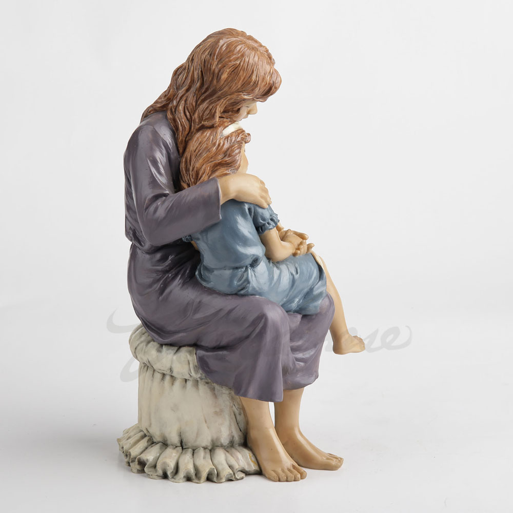 樹脂製母娘抱擁像 温かい家族像 ホームデスクトップ装飾アート - Art And Craft For Mother'S Day のレビューと価格