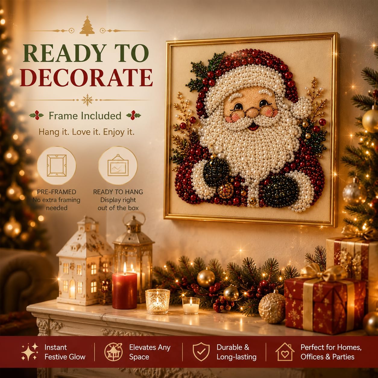 DIYクリスマスパールダイヤモンドペインティングアートキット - Art Craft Things のレビューと価格
