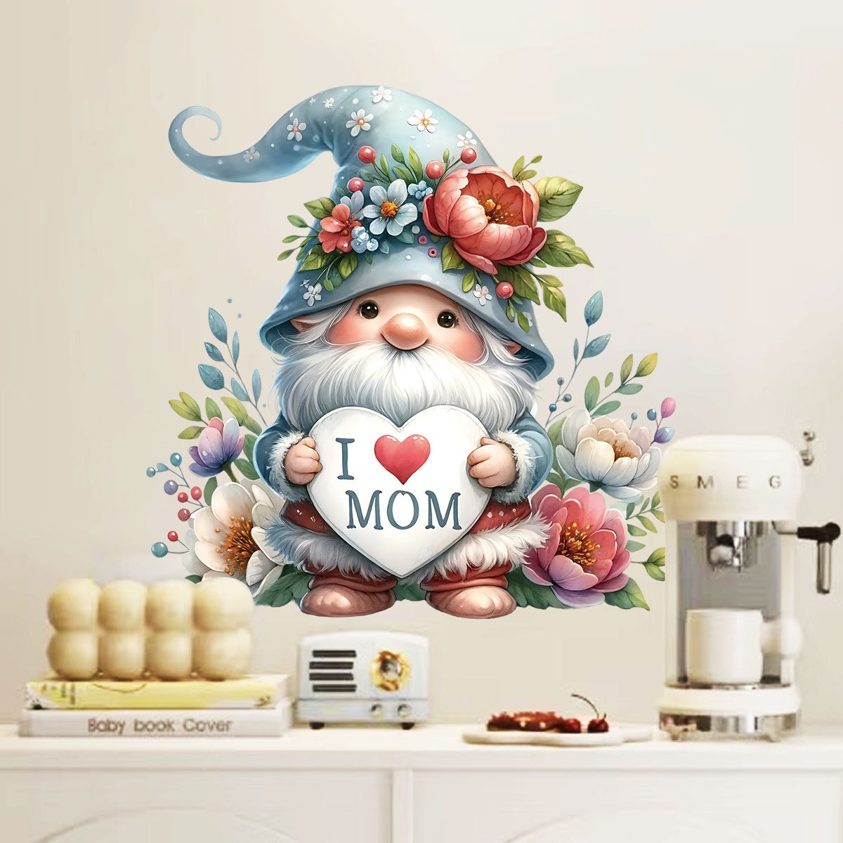 母の日ウォールステッカーかわいいノームラブバルーンデカール家 - Art And Craft For Mother'S Day のレビューと価格