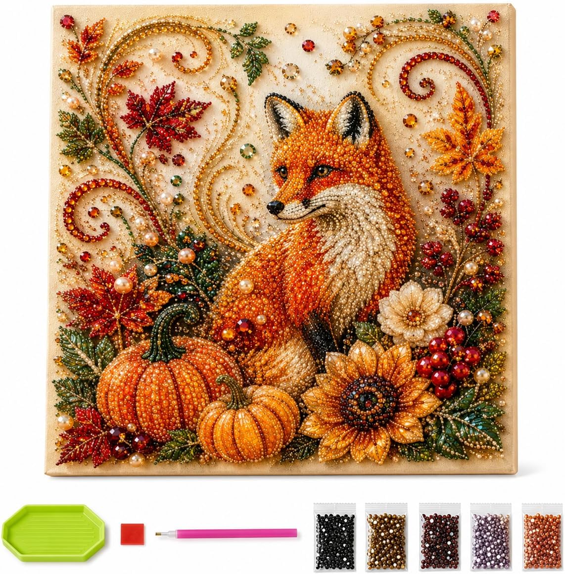 秋のダイヤモンドパールペイントキット、秋のパールアートキット - Art And Craft Autumn のレビューと価格