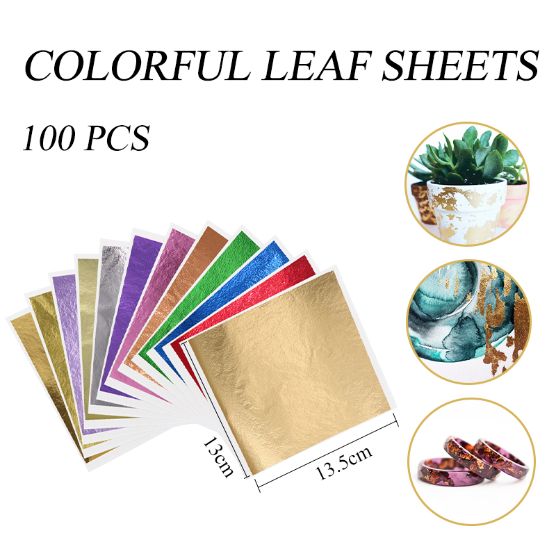 13 × 13.5 センチメートル黒箔紙金箔シート芸術と工芸 - Art Craft Leaves のレビューと価格