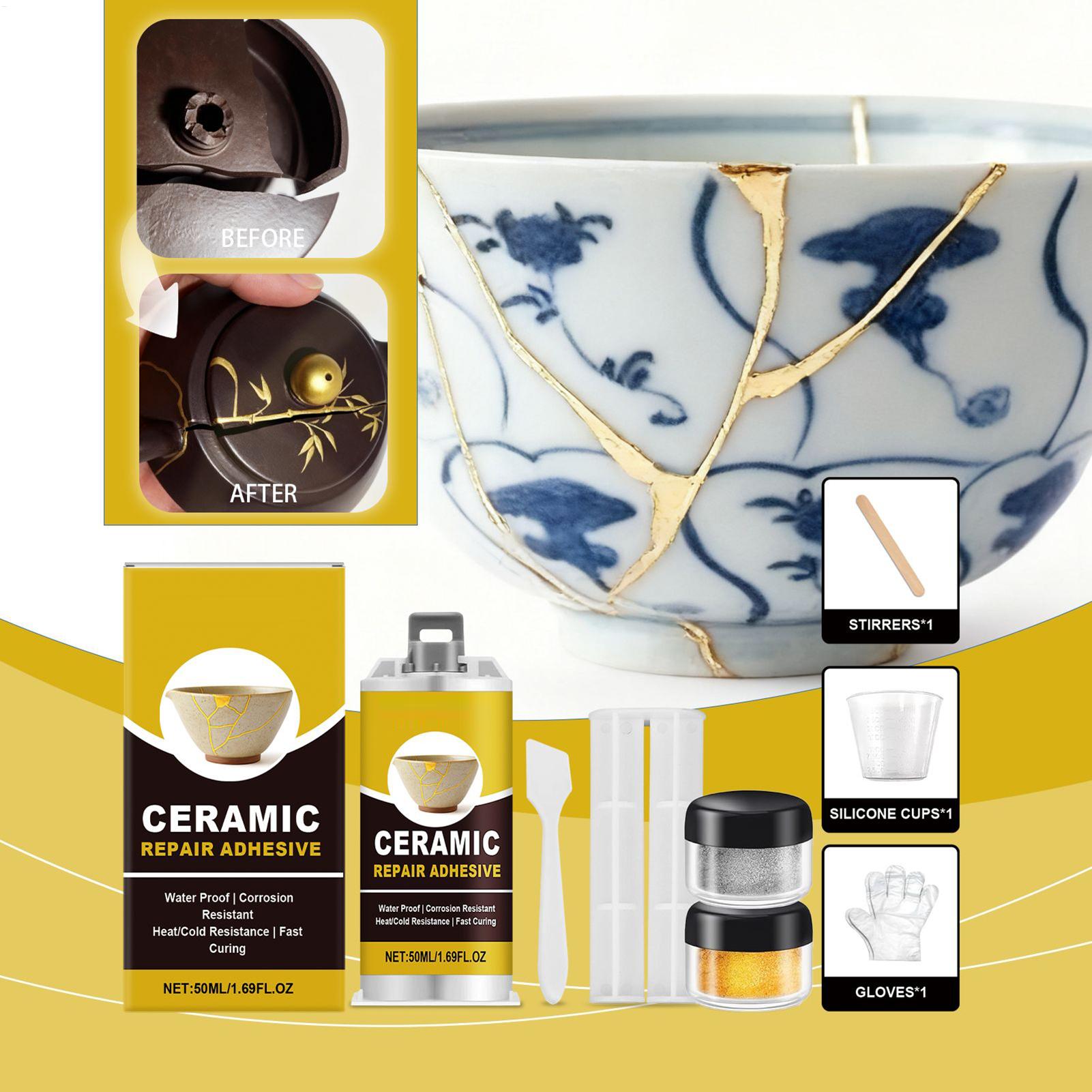 金塗り補修キット ゴールドセラミック接着剤 食品安全接着剤  - Art Craft Cup のレビューと価格