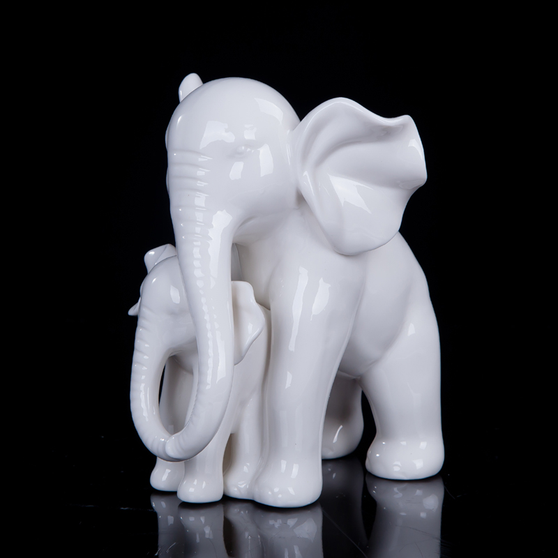 タッチングホワイトヒスイ磁器象母と息子の彫刻セラミッククラフ - Art And Craft For Mother'S Day のレビューと価格