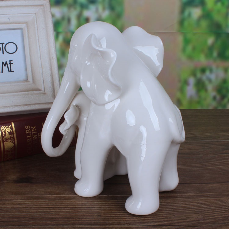 タッチングホワイトヒスイ磁器象母と息子の彫刻セラミッククラフ - Art And Craft For Mother'S Day のレビューと価格