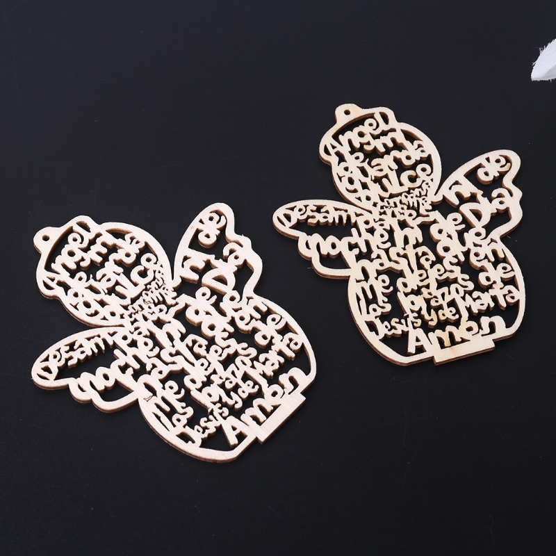 12 ピース/パック木製中空天使人形の装飾品ペンダント装飾  - Art Craft Description のレビューと価格