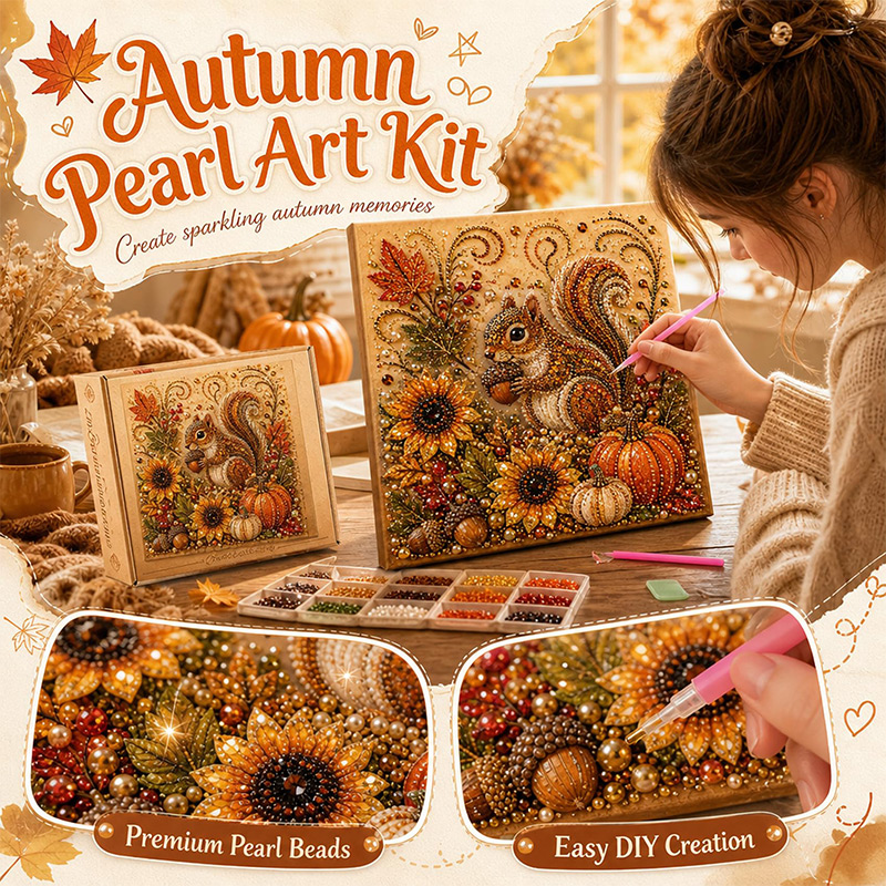 秋の絵画パールアートDIYセット 3Dパンプキンリスダイヤモ - Art And Craft Autumn のレビューと価格