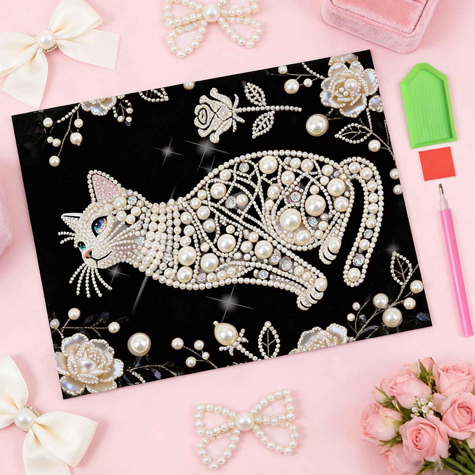 猫型パールペイントキット DIYビーズフレームレス手作りクラ - Art And Craft For Mother'S Day のレビューと価格