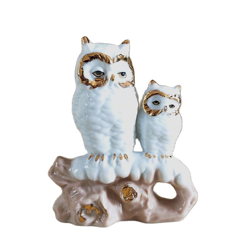 金彩磁器の母フクロウの置物、手作り陶器、子供用スノーオウルミ - Art And Craft For Mother'S Day のレビューと価格