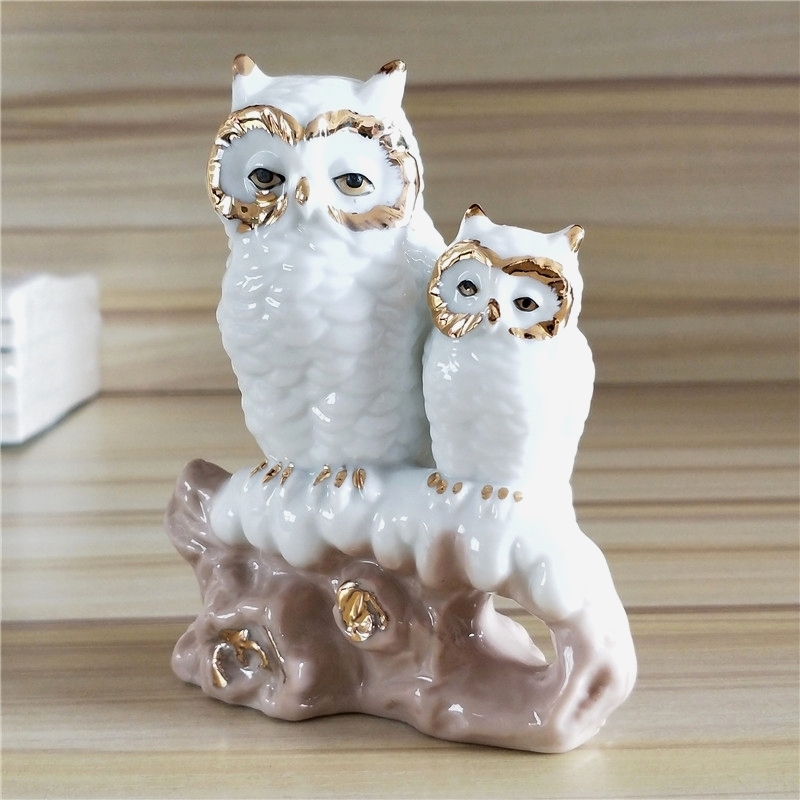 金彩磁器の母フクロウの置物、手作り陶器、子供用スノーオウルミ - Art And Craft For Mother'S Day のレビューと価格
