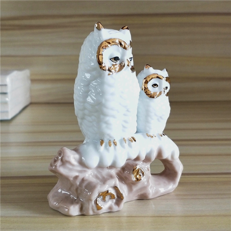 金彩磁器の母フクロウの置物、手作り陶器、子供用スノーオウルミ - Art And Craft For Mother'S Day のレビューと価格