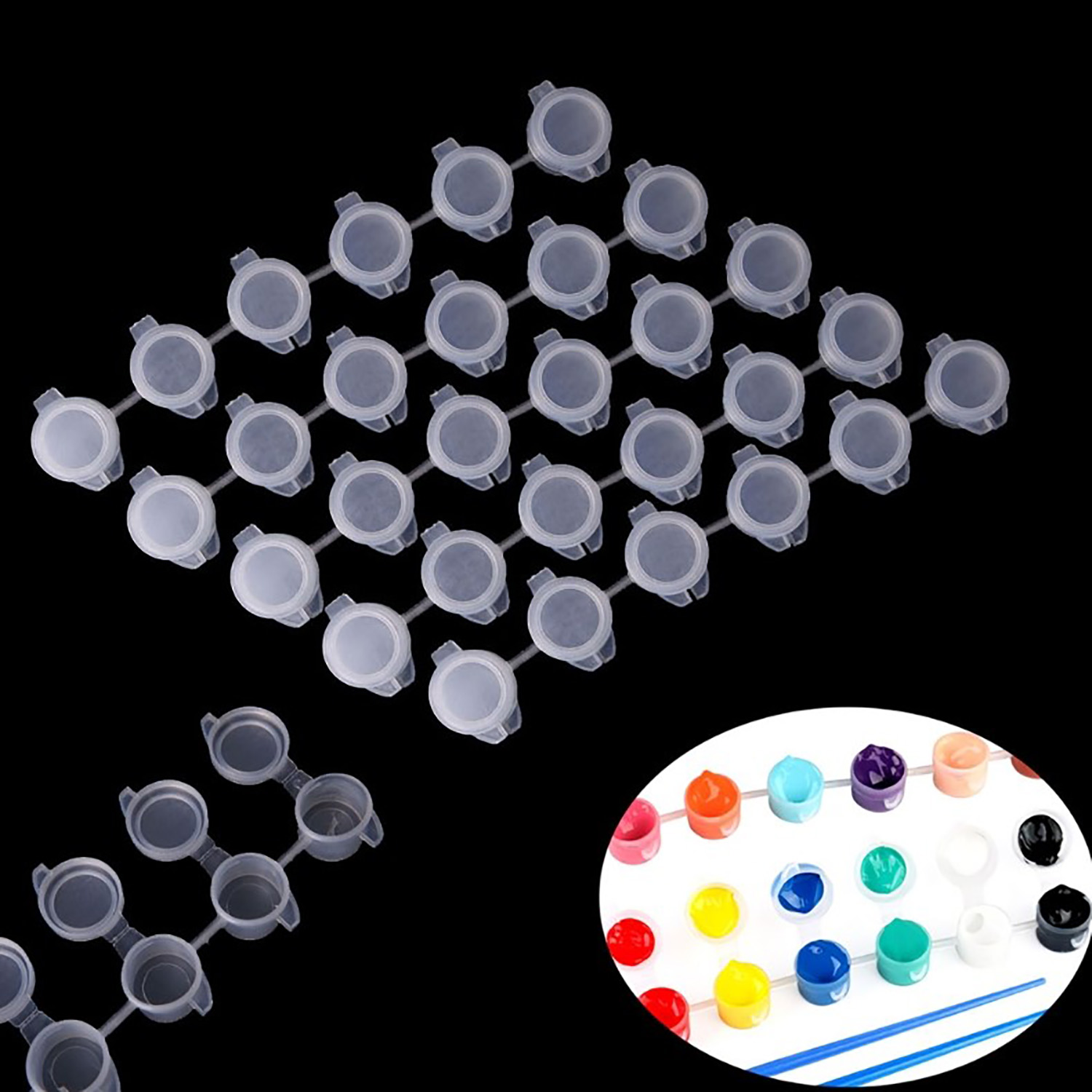 10ストリップ60ポット空のペイントストリップミニ塗料カップ - Art Craft Cup のレビューと価格