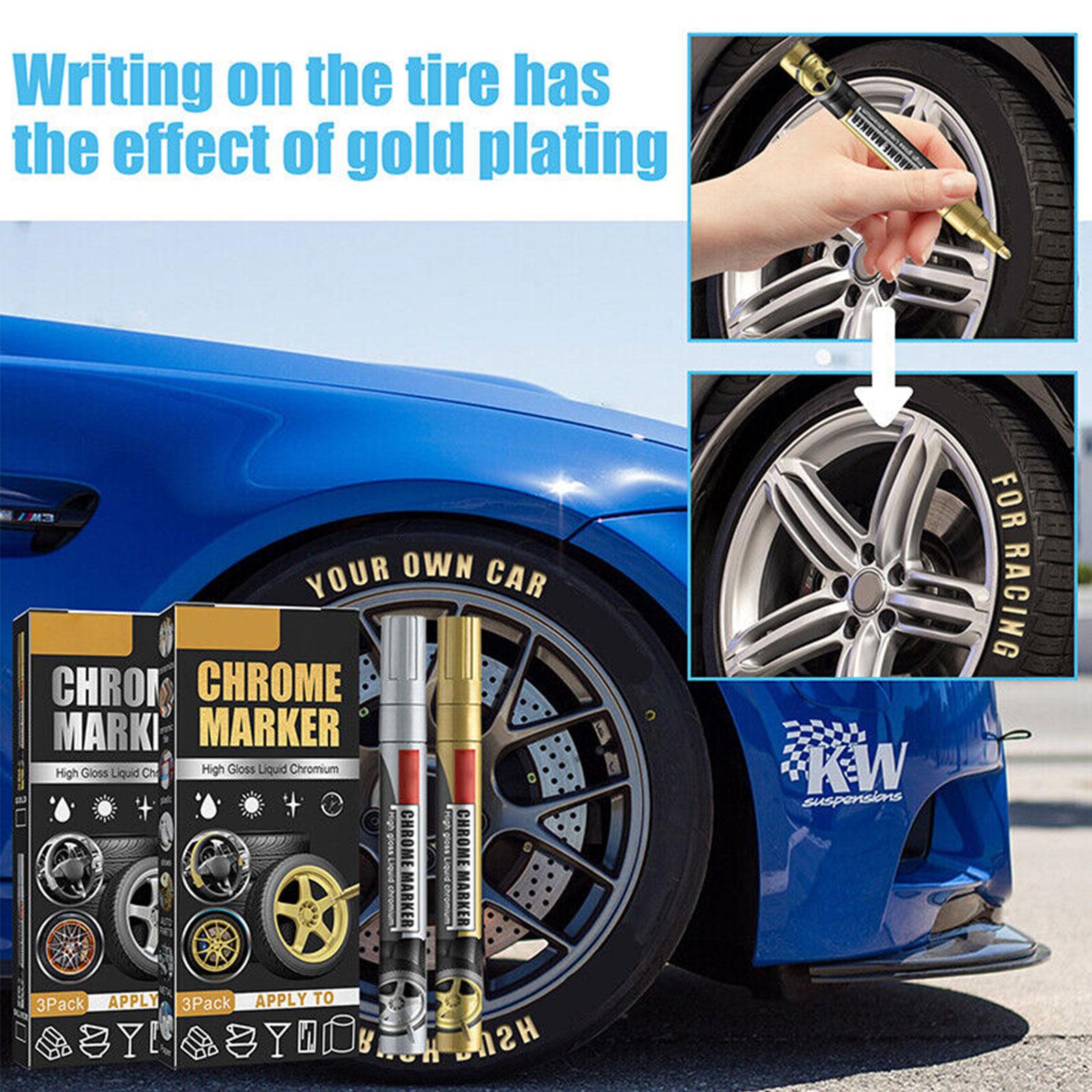 3本セット クロームマーカーペン 車 DIY 油性塗料 メタ - Illustration Marker Set のレビューと価格