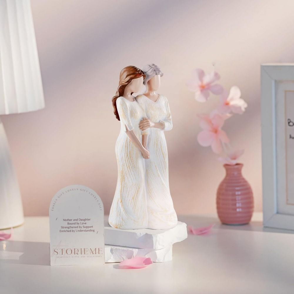 手描きの母娘像樹脂工芸品モダンなママが娘を抱きしめる彫刻エレ - Art And Craft For Mother'S Day のレビューと価格