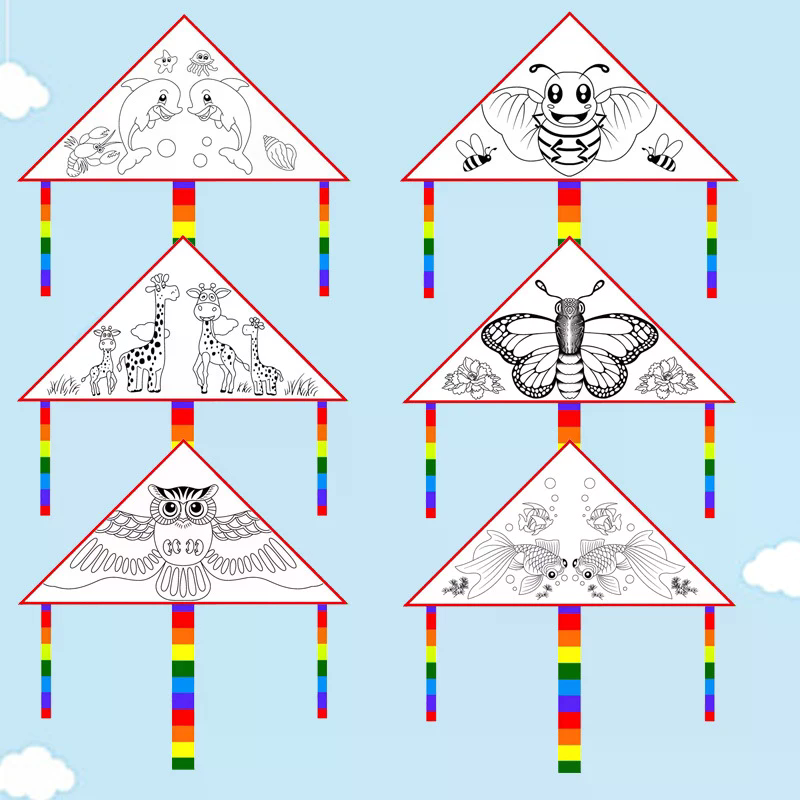 ブランクカイトDIY子供教育用絵画カイト子供用凧揚げ屋外玩具 - Art Craft Kite のレビューと価格