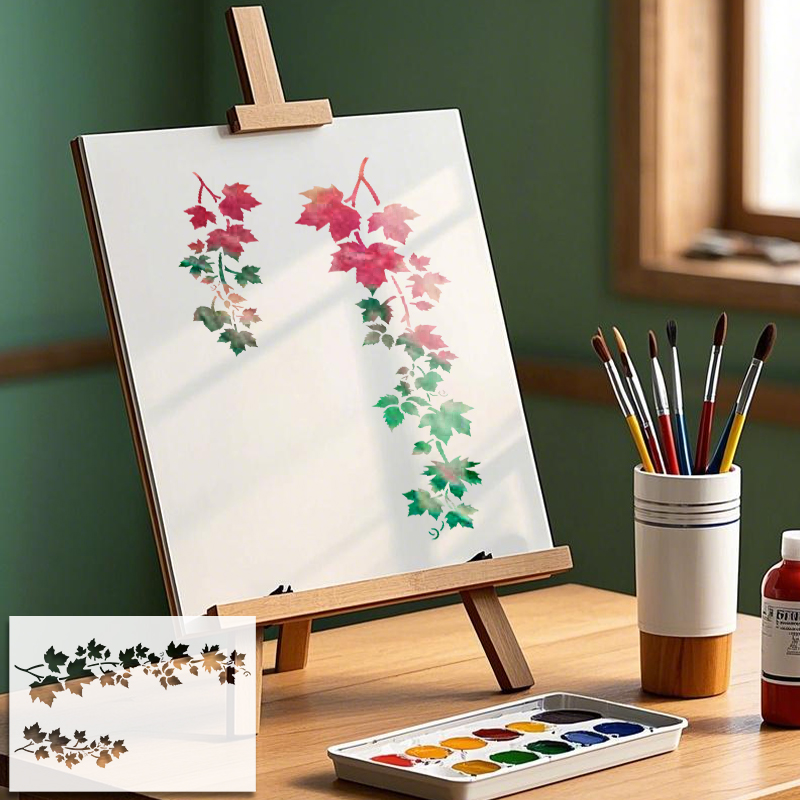 Yomdid-葉のパターンペット絵画中空アウトステンシル、再 - Art Craft Leaves のレビューと価格