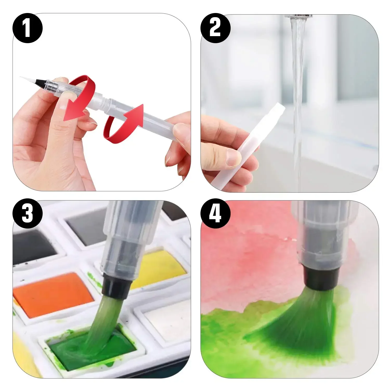 3/6 ピース水彩ブラシペンセット、水彩ペイントペンペイント - Illustration Marker Set のレビューと価格