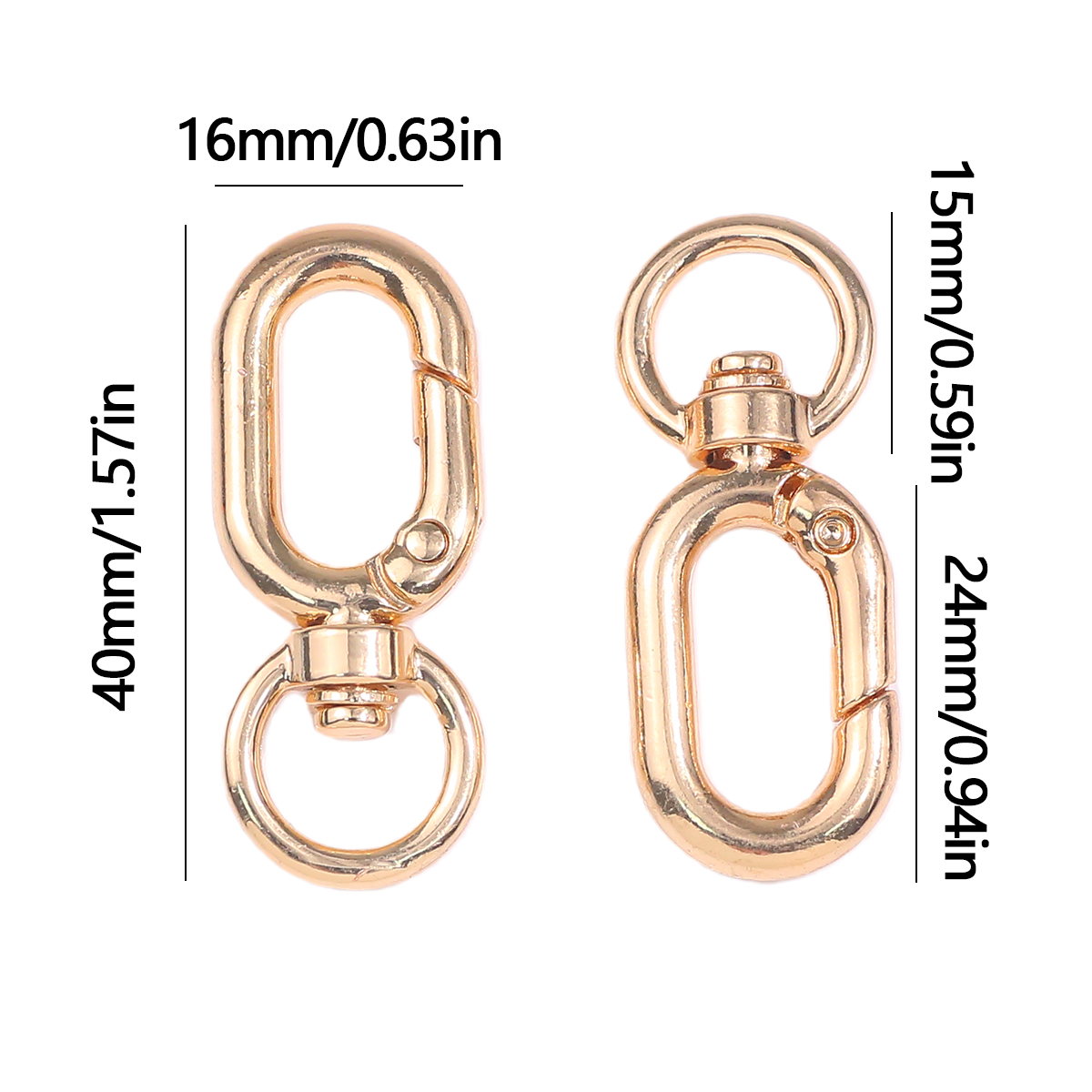 40x16mm マルチカラー合金オーバルスイベルスナップフッ - Art Craft Gifts のレビューと価格
