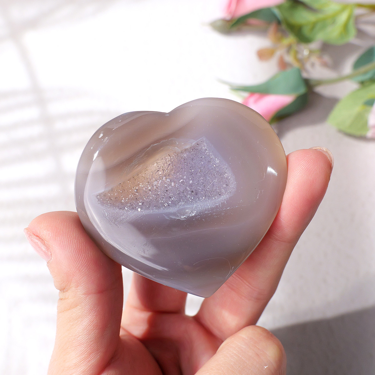 1PC 天然瑪瑙愛ハート形ホームデコレーションストーンには天 - Art And Craft For Mother'S Day のレビューと価格