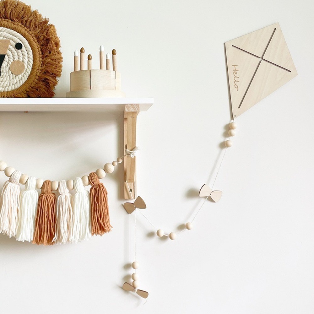 北欧木製凧壁飾り吊り下げ飾りクリエイティブキッズルーム家の装 - Art Craft Kite のレビューと価格