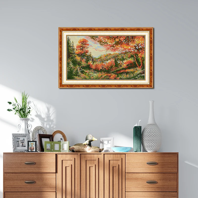 秋の風景パターンクロスステッチキットジョイサンデーアイーダ  - Art And Craft Autumn のレビューと価格