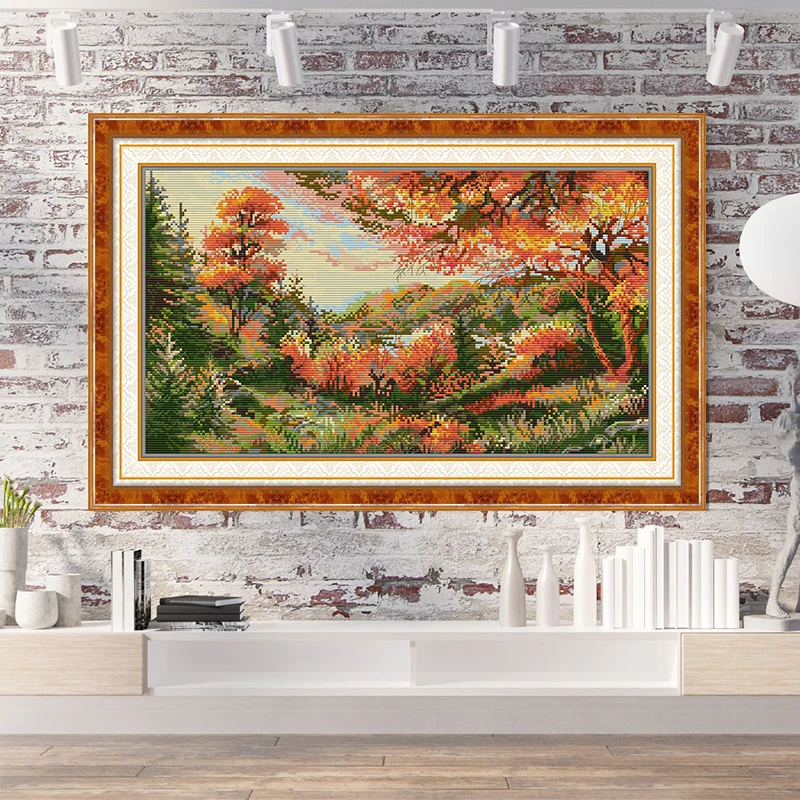 秋の風景パターンクロスステッチキットジョイサンデーアイーダ  - Art And Craft Autumn のレビューと価格