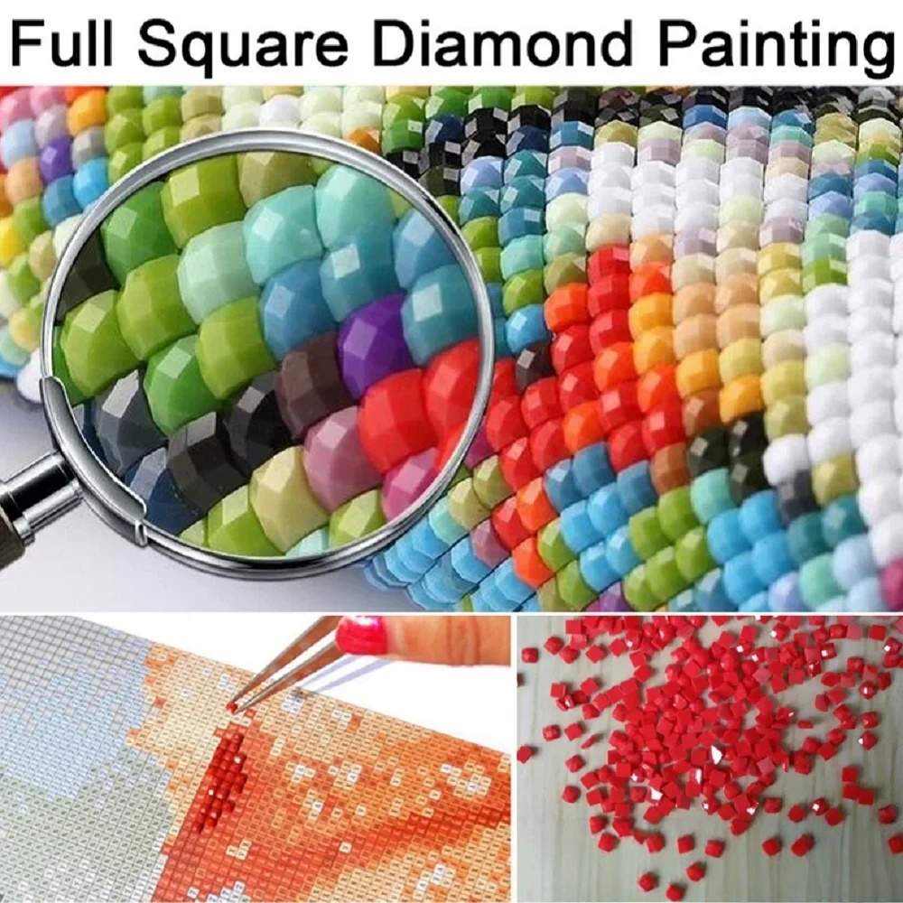 赤い家、車、バラ、秋の芸術、5D DIYダイヤモンドペインテ - Art And Craft Autumn のレビューと価格