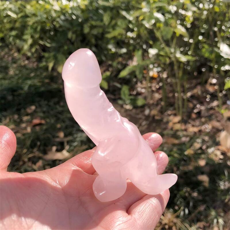 1個入り 天然ローズクォーツ 漫画風ペニス恐竜彫刻 ヒーリン - Art Craft Dinosaurs のレビューと価格