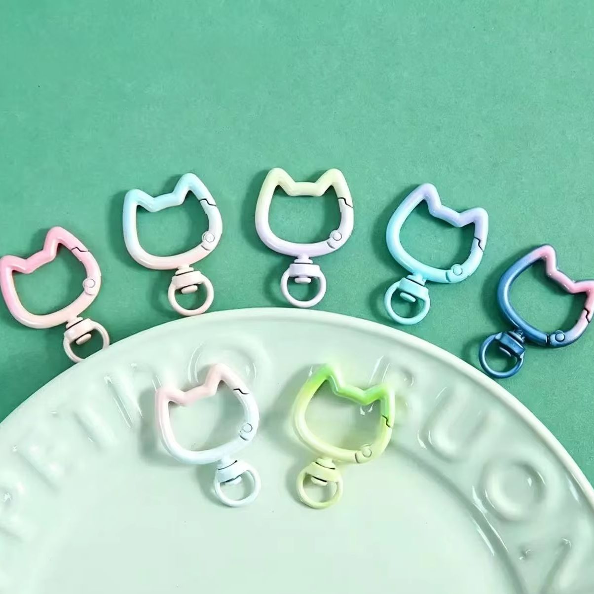 5-10 個グラデーションかわいい猫クラスプ開閉可能なコネク - Art Craft Gifts のレビューと価格